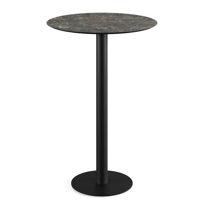 Stehtisch Idomi rund C Tischplatte: Holzverbundplatte, melaminbeschichtet Gestell: Edelstahl, pulverbeschichtet 70 x 109 x 70cm Grau/Marmor
