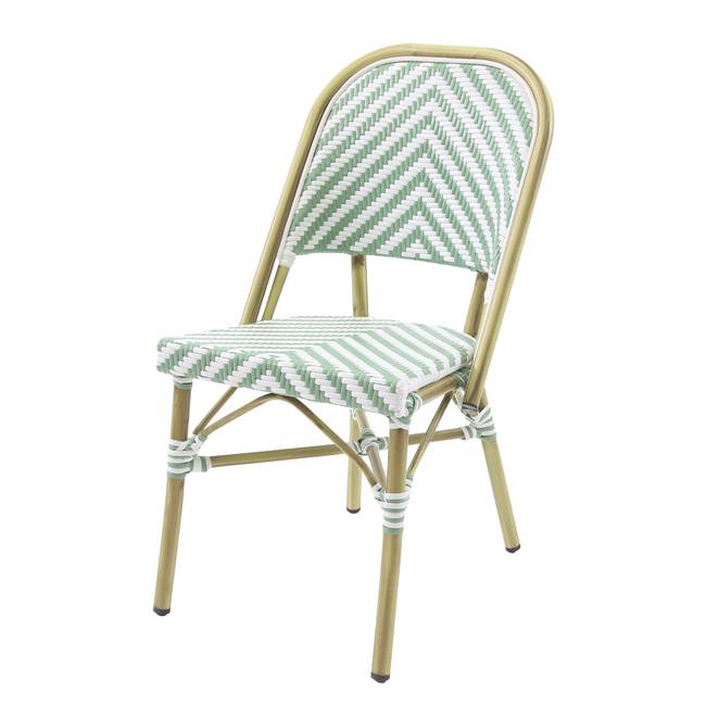 Stapelstuhl Lardin Sitzfläche & Rückenlehne: Polyrattan Gestell: Aluminium, pulverbeschichtet Grün/Beige/Weiß/Mintgrün 47 x 90 x 57cm