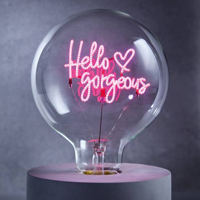 LED Glühlampe Hello 12 x 17 x 12cm Pink/Pink