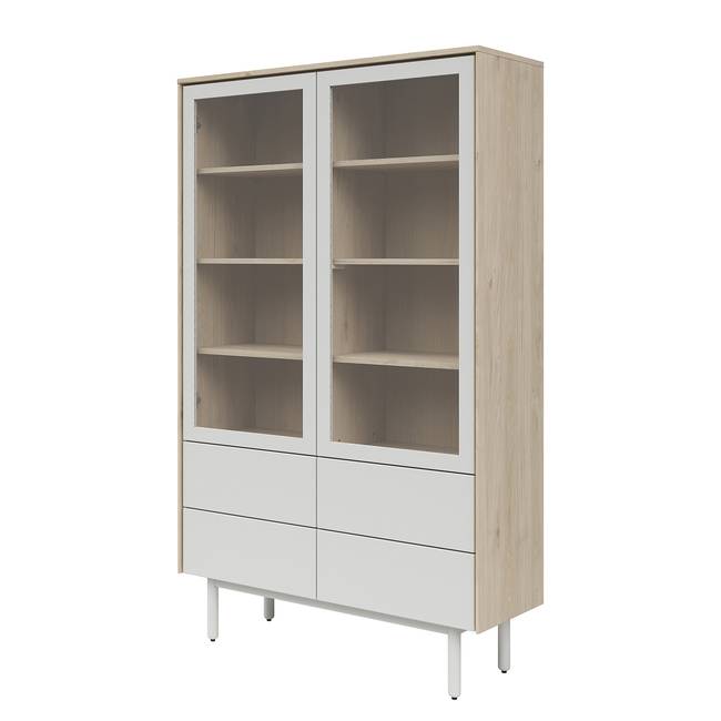 Vitrinenschrank 105 x 177 x 40cm Grau