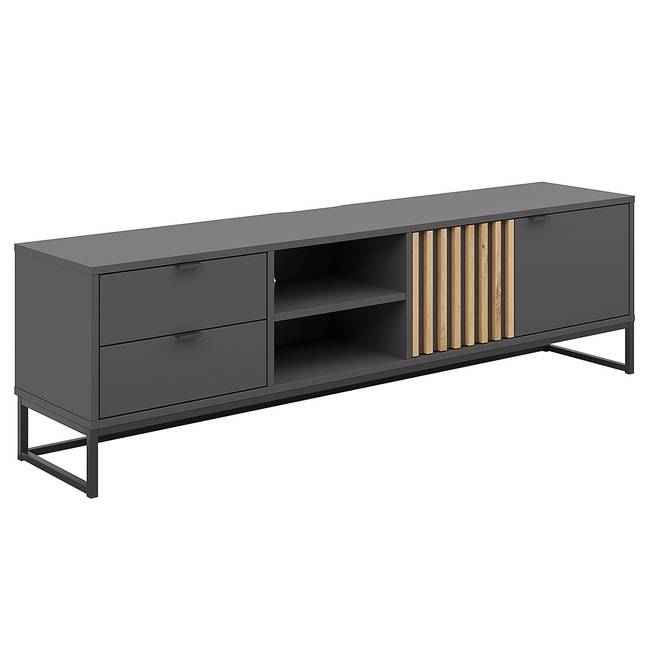 TV-Lowboard Spanplatte, foliert Grau 177 x 53 x 40cm