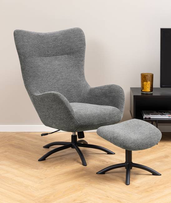 Loungesessel Corindi Grau/Grau Webstoff 76 x 105 x 86cm