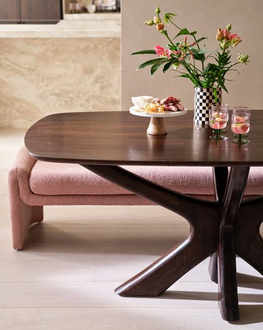 Küchensofa Zone 160 x 60 x 52cm Pink/Altrosa