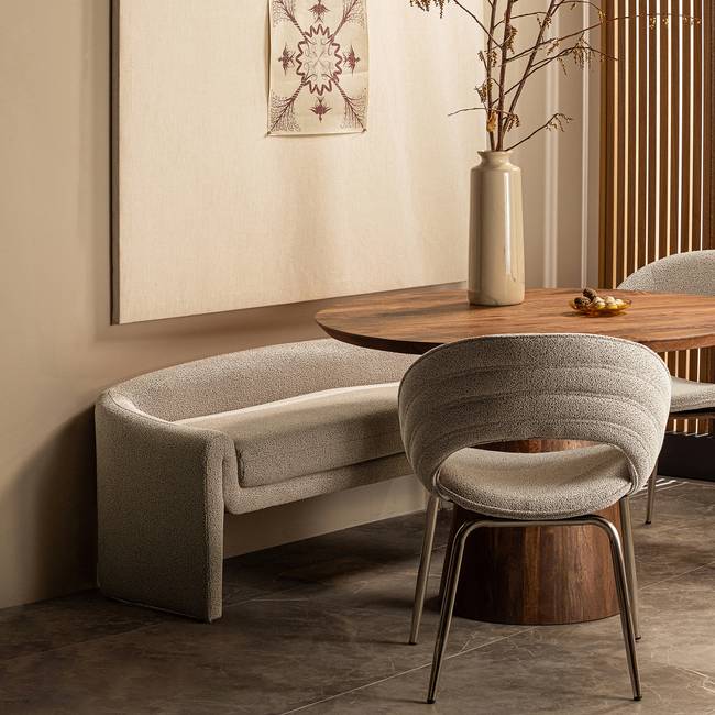 Küchensofa Zone 160 x 60 x 52cm Beige/Beige