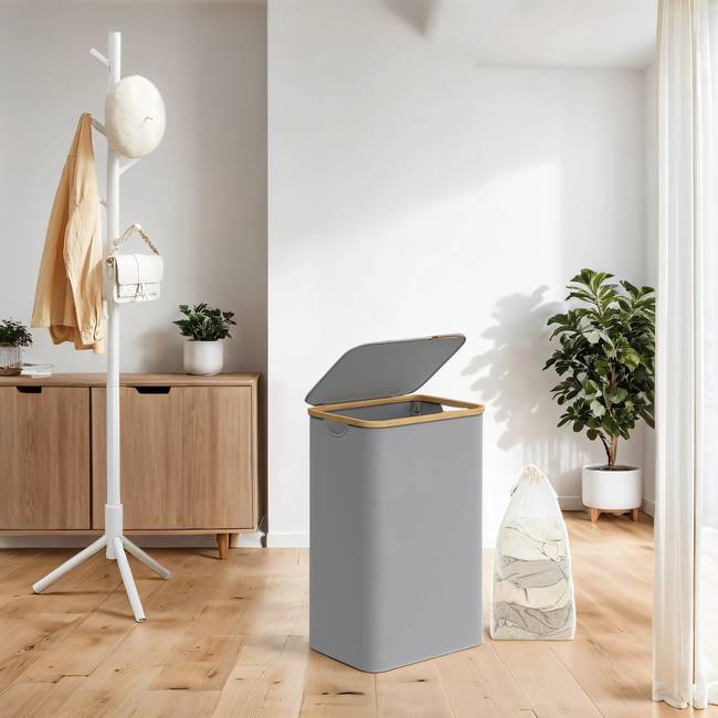 Wäschekorb Fueni Typ A 42 x 71 x 32cm Lichtgrau