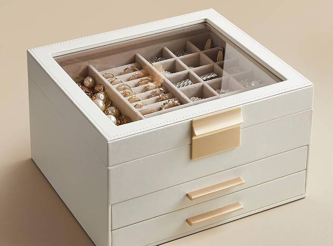 Schmuckkasten Uboca 23 x 14 x 20cm Weiß/Weiß