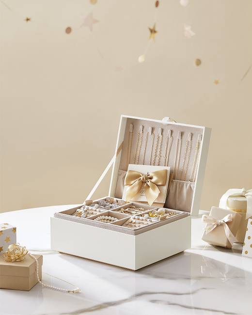 Schmuckkasten Panum 26 x 16 x 22cm Weiß/Weiß