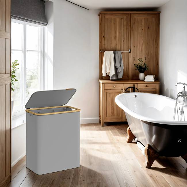 Wäschekorb Fueni Typ B 60cm Lichtgrau