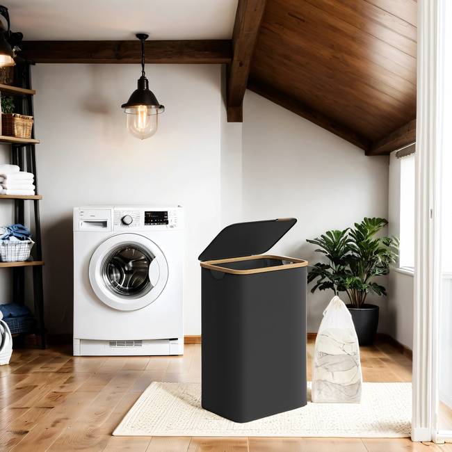 Wäschekorb Fueni Typ A 42 x 71 x 32cm Schwarz