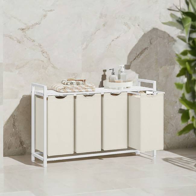 Wäschekorb Leahu 116 x 73 x 33cm Weiß