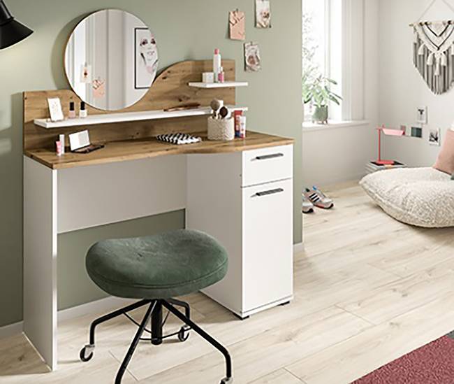 Schminktisch Zaverech 110 x 135 x 46cm Weiß