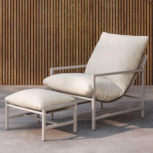 Loungesessel Corso 67 x 68 x 128cm Beige/Beige
