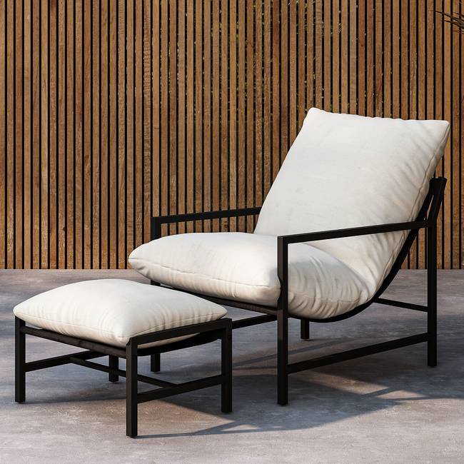 Loungesessel Corso 67 x 68 x 128cm Schwarz/Schwarz