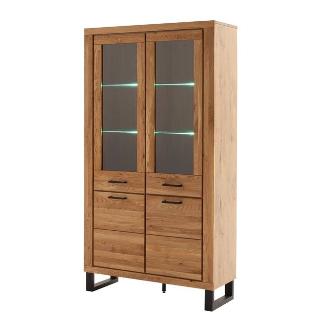 Vitrinenschrank 108 x 199 x 40cm Braun