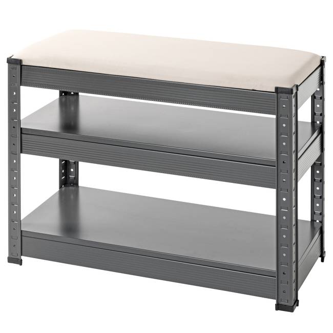 Schuhbank Pancor 60 x 47 x 28cm Grau