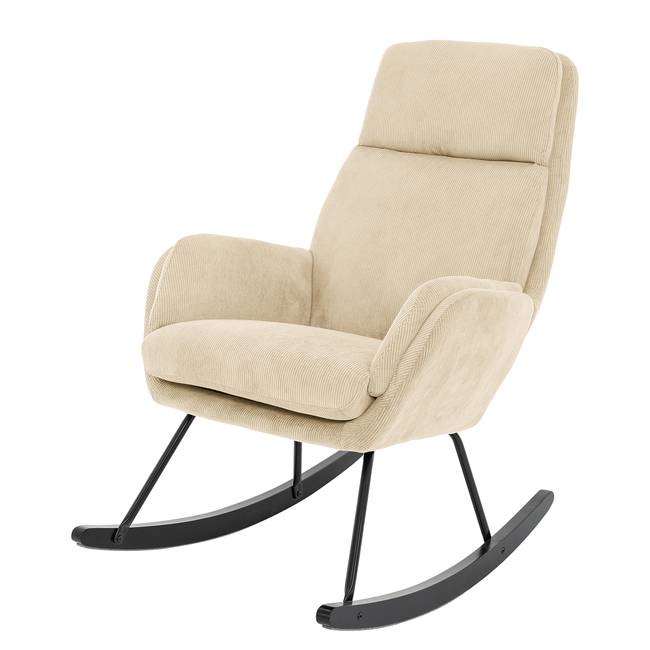 Schaukelsessel Weiß/Beige Cordstoff Fjella 70 x 105 x 87cm