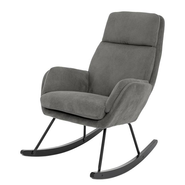 Schaukelsessel Schwarz/Grau Cordstoff Fjella 70 x 105 x 87cm