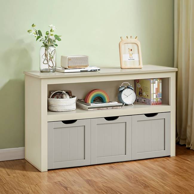 Schuhbank 102 x 60 x 30cm Beige/Beige