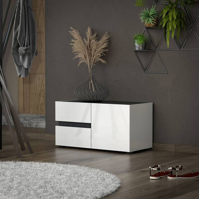 Garderobenbank 80 x 42 x 38cm Weiß