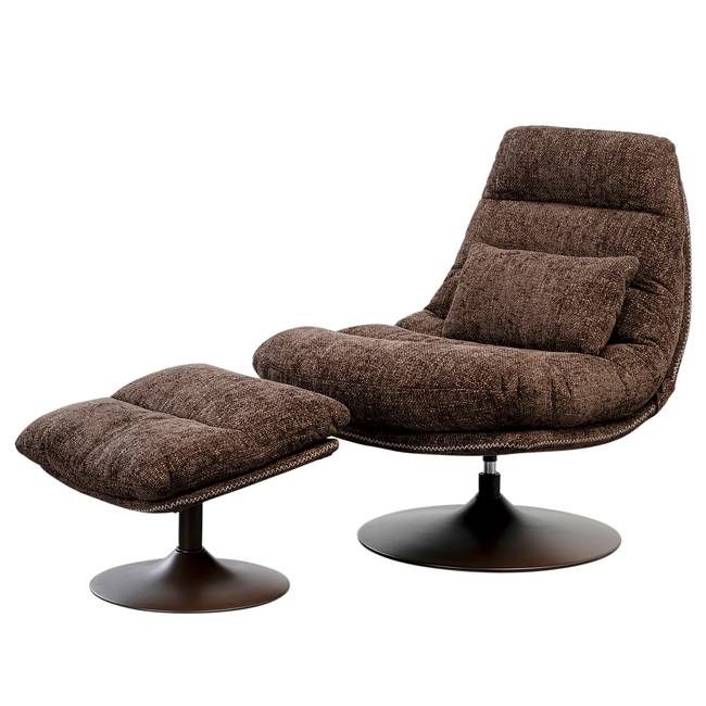 Loungesessel Montreal Braun Strukturstoff 81 x 88 x 86cm