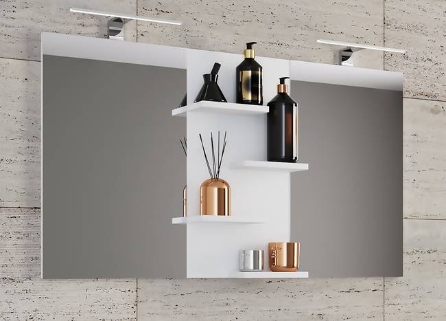 Spiegel Budasi 112 x 59 x 12cm Weiß/Weiß Spanplatte, beschichtet 112 x 59 x 12cm