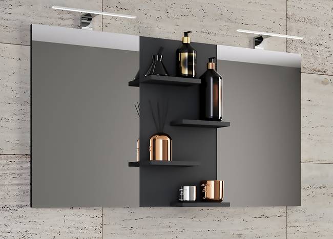 Spiegel Budasi 112 x 59 x 12cm Schwarz/Schwarz Spanplatte, beschichtet 112 x 59 x 12cm