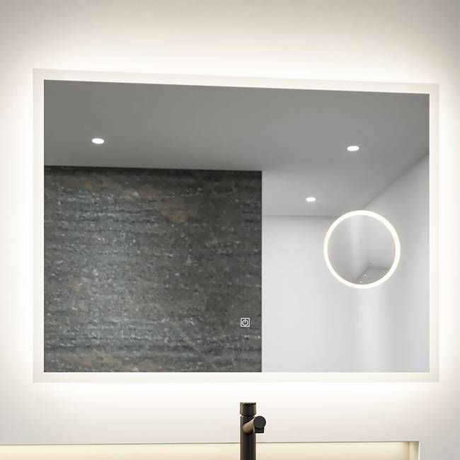 LED-Spiegel 80 x 60cm Silber Eisen, lackiert Spiegelglas 80 x 60cm