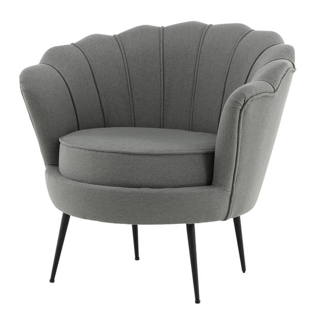 Loungesessel Calais Grau/Grau Webstoff 83 x 76 x 77cm