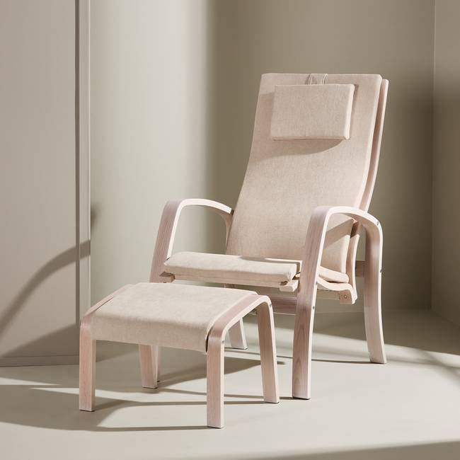 Loungesessel Grötö Grau/Beige Webstoff 63 x 104 x 80cm