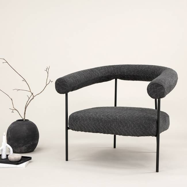 Loungesessel Hökasen Grau Bouclé 88 x 76 x 81cm