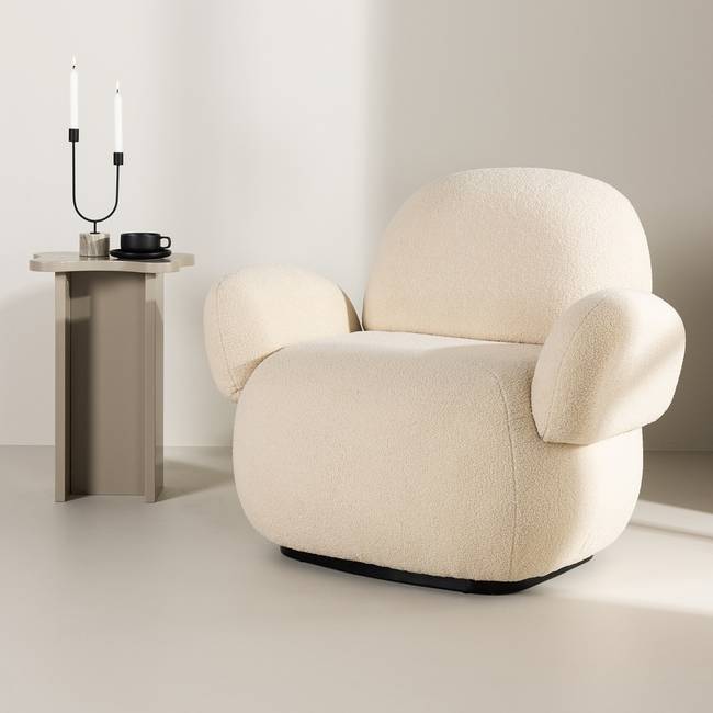 Loungesessel Sevilla Beige Chenille 105 x 87 x 84cm