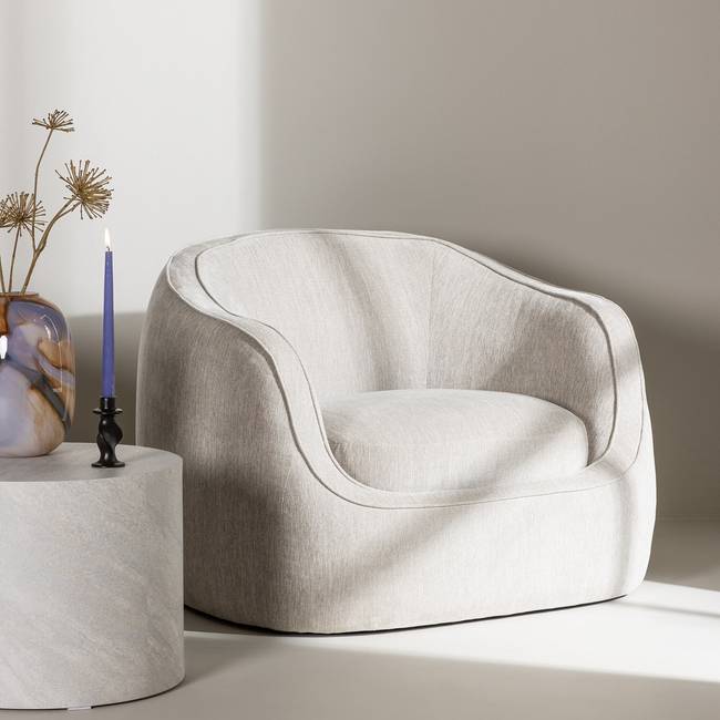 Loungesessel Elio Grau Webstoff 108 x 75 x 96cm