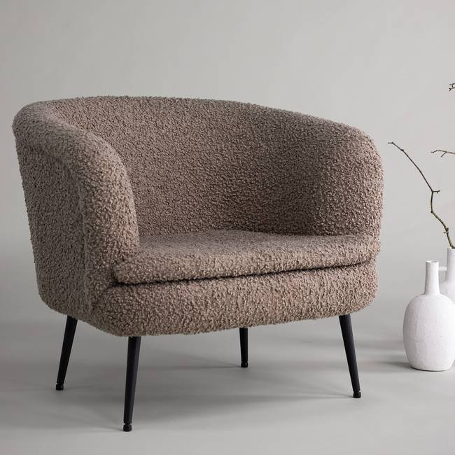 Loungesessel Nordkoster Beige Webstoff 81 x 75 x 80cm