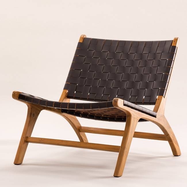 Loungesessel Rike Braun Kunstleder 65 x 75 x 80cm