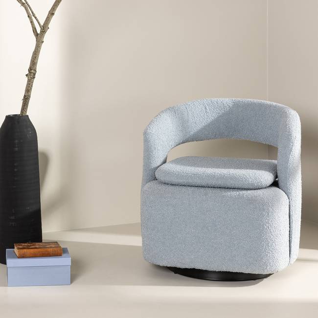 Loungesessel Laurel Blau/Babyblau Webstoff 69 x 75 x 72cm