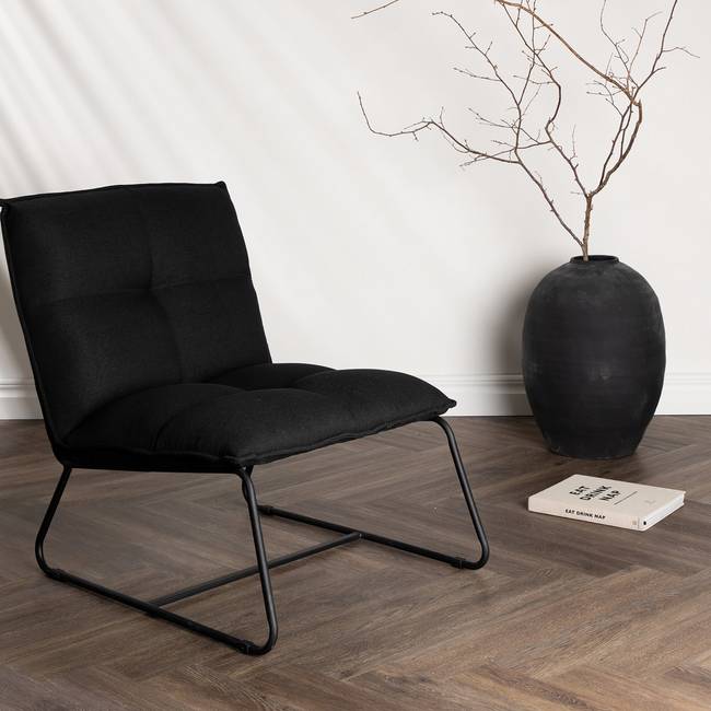 Loungesessel Madison Schwarz Webstoff 62 x 78 x 83cm
