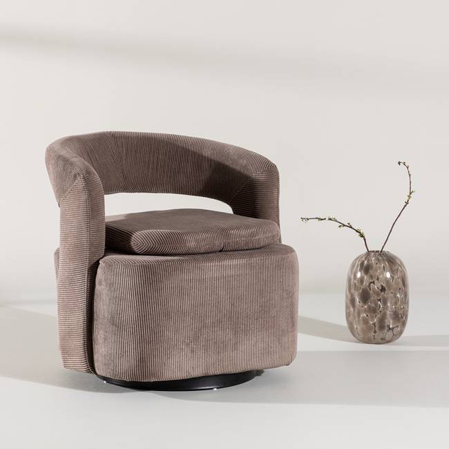 Loungesessel Laurel Braun/Braun Webstoff 69 x 75 x 72cm