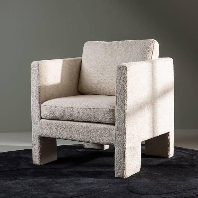 Loungesessel Ragusa Weiß Webstoff 80 x 87 x 74cm