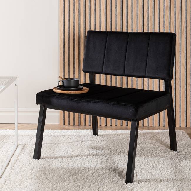 Loungesessel Monett Schwarz Samt 66 x 74 x 64cm