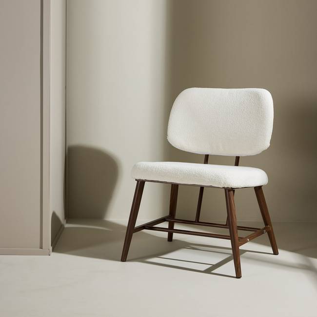 Loungesessel Midland Weiß Bouclé 58 x 84 x 62cm