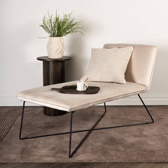 Relaxsessel X-lounge Beige Samt 71 x 83 x 128cm