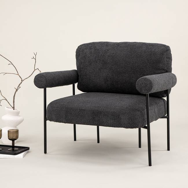 Loungesessel Tillberga Grau Bouclé 95 x 83 x 87cm