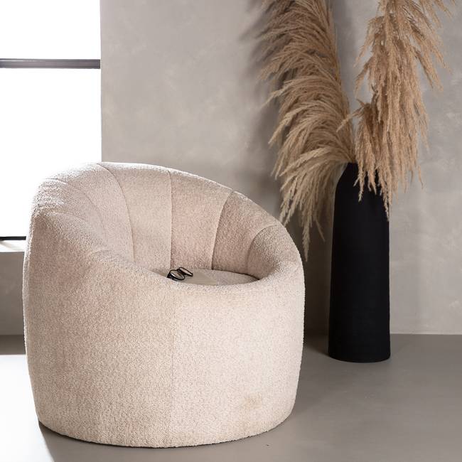 Loungesessel Warren Beige/Beige Webstoff 81 x 72 x 82cm