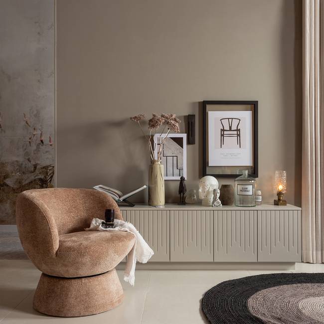 Drehbarer Loungesessel Shuffle Braun Chenille 73 x 72 x 71cm