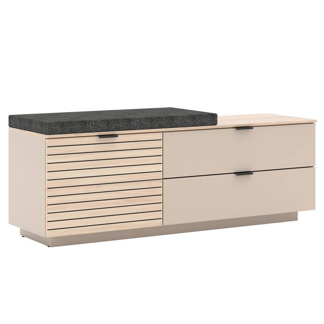 Garderobenbank 130 x 51 x 38cm Beige
