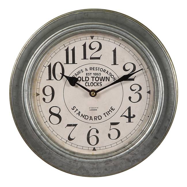 Wanduhr Horey Stahlblech, lackiert 30 x 30 x 5cm Grau