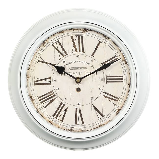 Wanduhr Ocili Stahlblech, lackiert 30 x 30 x 4cm Weiß
