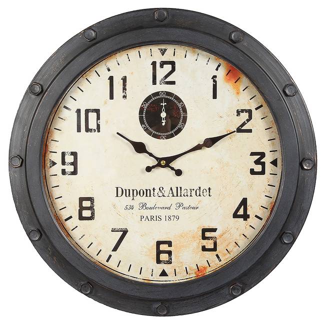 Wanduhr Loft Stahlblech, lackiert 47 x 47 x 6cm Schwarz