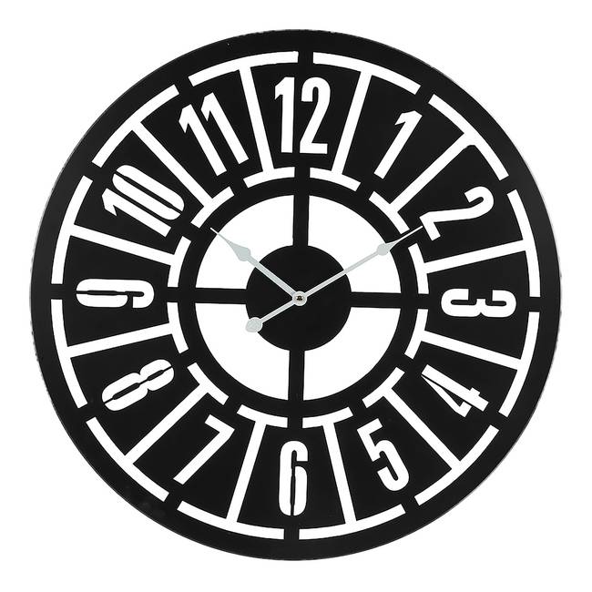 Wanduhr Tisro Stahlblech, lackiert 58 x 58 x 3cm Schwarz