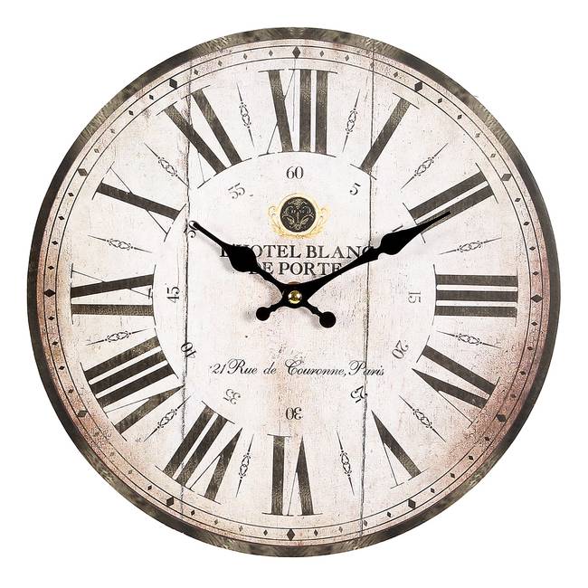 Wanduhr Sacca MDF 28 x 28 x 5cm Weiß
